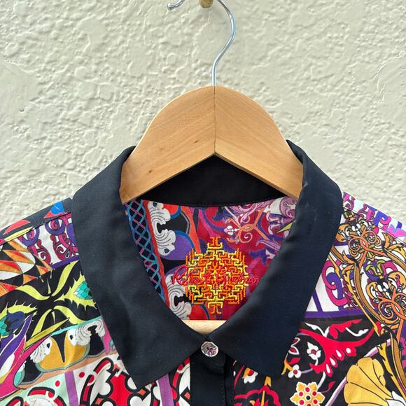 Robert Graham 100% Silk Long Sleeve Printed Button Down Blouse - Picture 3 of 5